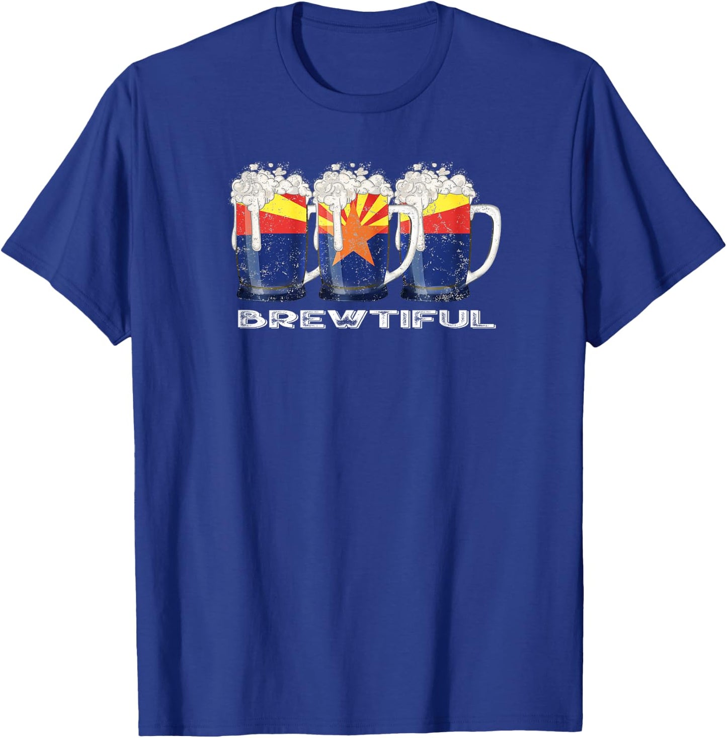 Beer Lover Funny Brewtiful AZ Arizona State Flag T-Shirt - T-Shirt | Royal