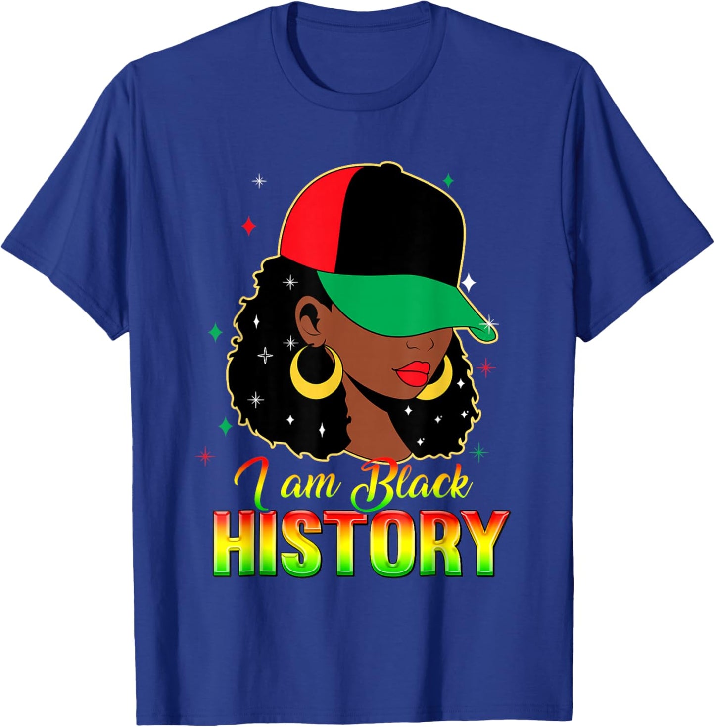 I Am Black History Month Loc'd Girl Black Women Celebration T-Shirt - T-Shirt | Royal