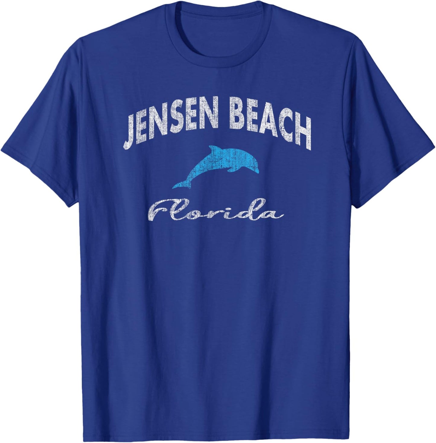 Vintage Jensen Beach FL Dolphin T Shirt T-Shirt - T-Shirt | Royal