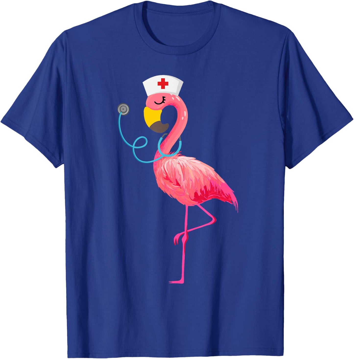 Nurse Flamingo Funny Flamingo Lover Nursing T-Shirt - T-Shirt | Royal