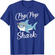 Pop-Pop Shark Funny Matching Family Grandpa PopPop T-Shirt - T-Shirt | Royal