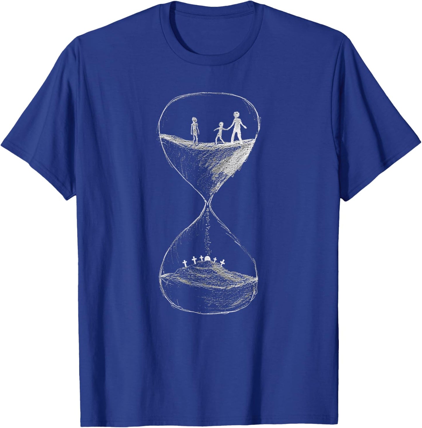 Time Hourglass Life Death Cycle Cemetery Alt Goth Aesthetic T-Shirt - T-Shirt | Royal