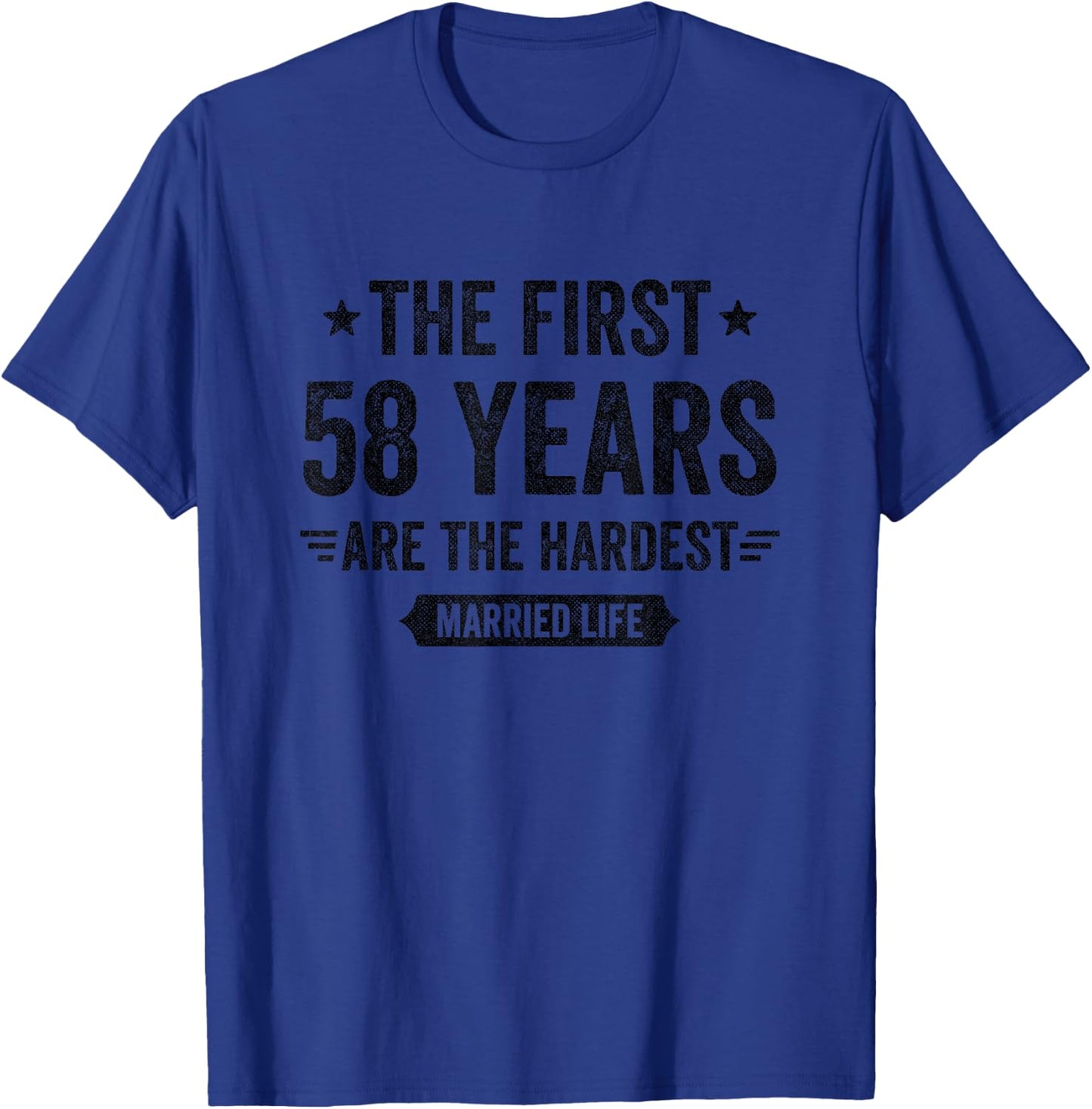 58 Year Wedding Anniversary Married Couples 58th Anniversary T-Shirt - T-Shirt | Royal