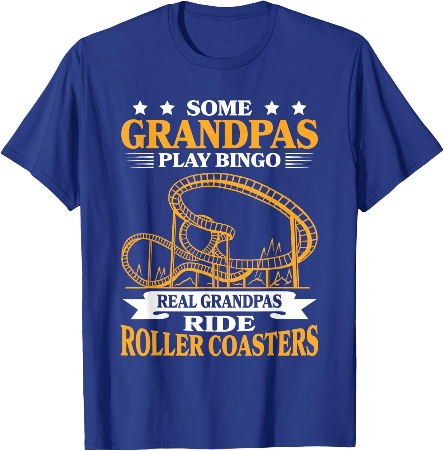 Grandfather Theme Park Amusement Park Grandpa Roller Coaster T-Shirt - T-Shirt | Royal