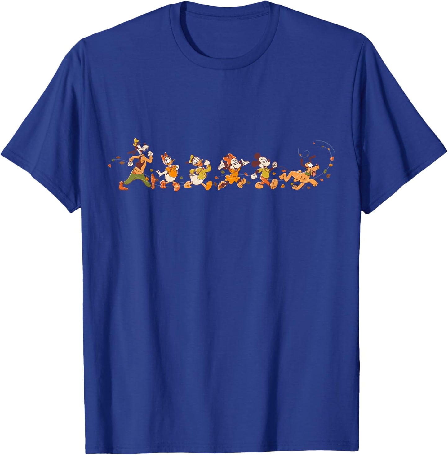 Disney Mickey Mouse & Friends Breezy Autumn Leaf Stroll Fall T-Shirt - T-Shirt | Royal