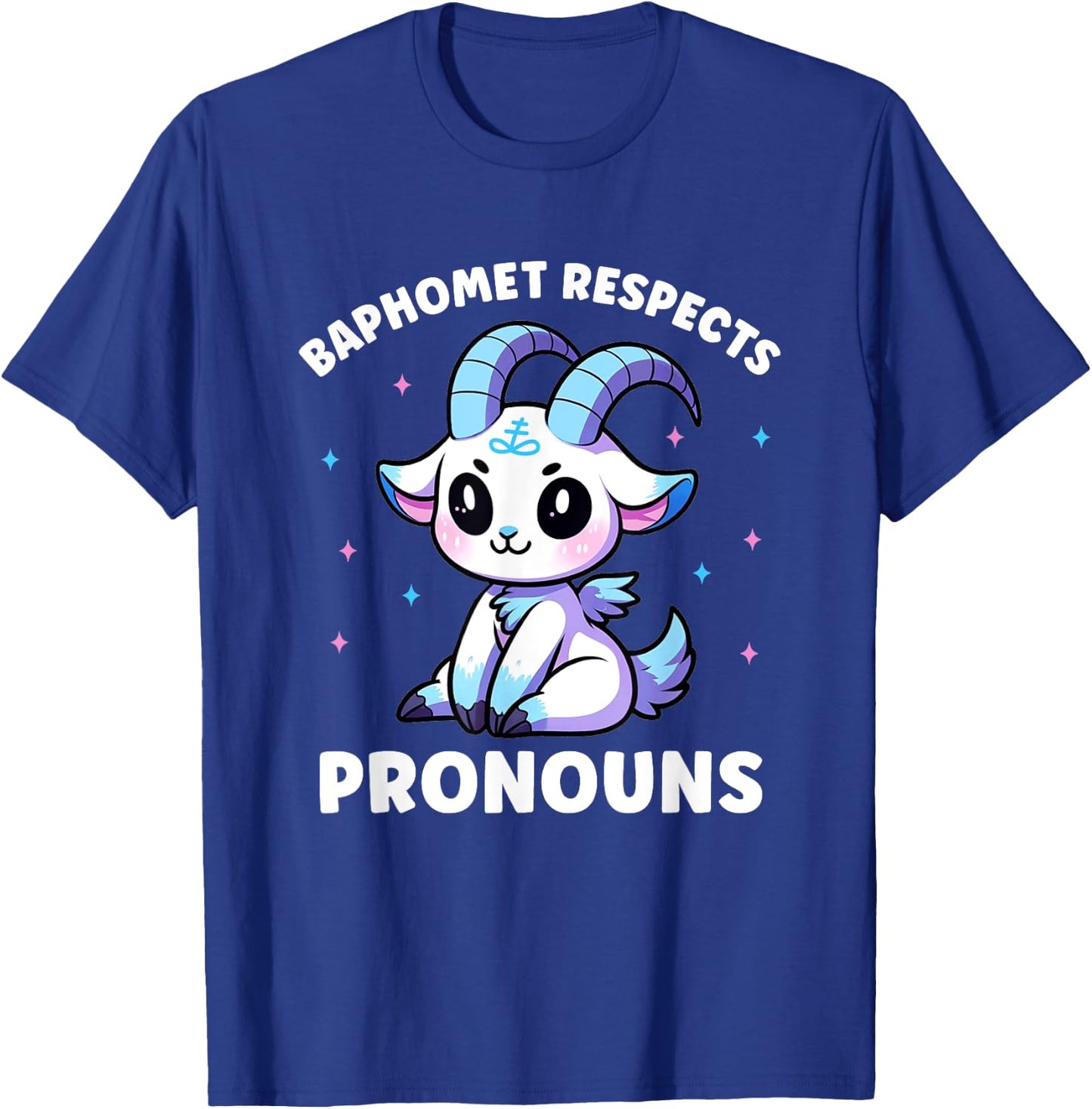 Transgender Baphomet Respects Pronouns Trans Pride T-Shirt - T-Shirt | Royal