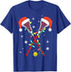 Lacrosse Player Xmas Lights Santa Hat Lacrosse Christmas T-Shirt - T-Shirt | Royal
