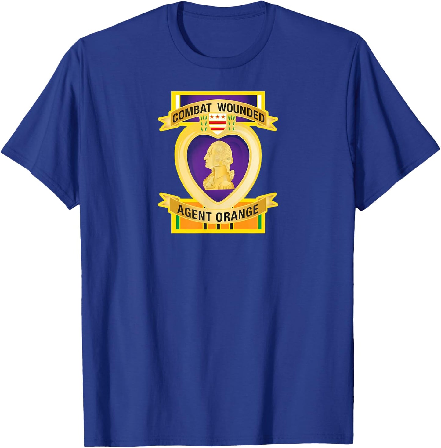 Combat Wounded Purple Heart Agent Orange T-Shirt - T-Shirt | Royal