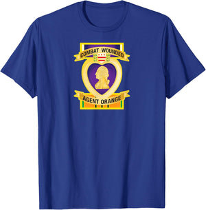 Combat Wounded Purple Heart Agent Orange T-Shirt - T-Shirt | Royal