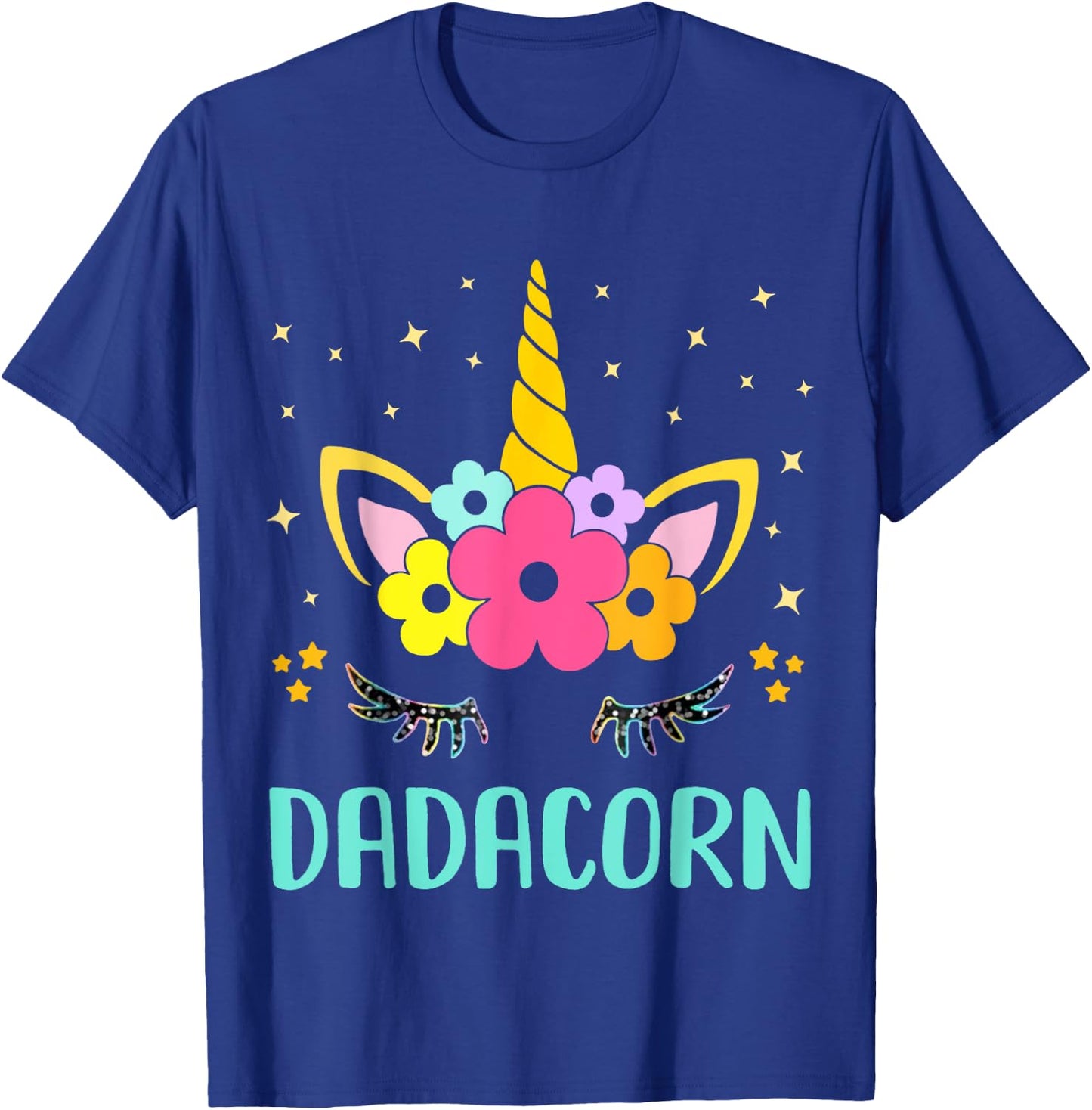 Dadacorn Dadicorn Daddycorn Unicorn Dad kids Fathers Day T-Shirt - T-Shirt | Royal