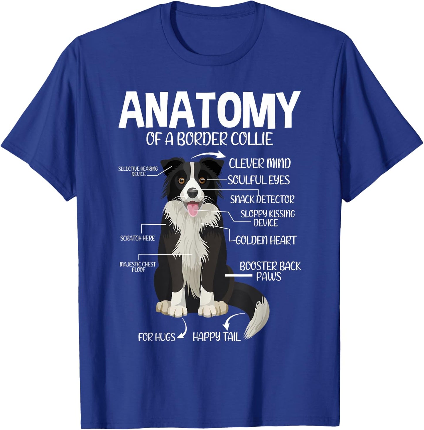 Funny Anatomy Border Collie Dog Lover T-Shirt - T-Shirt | Royal