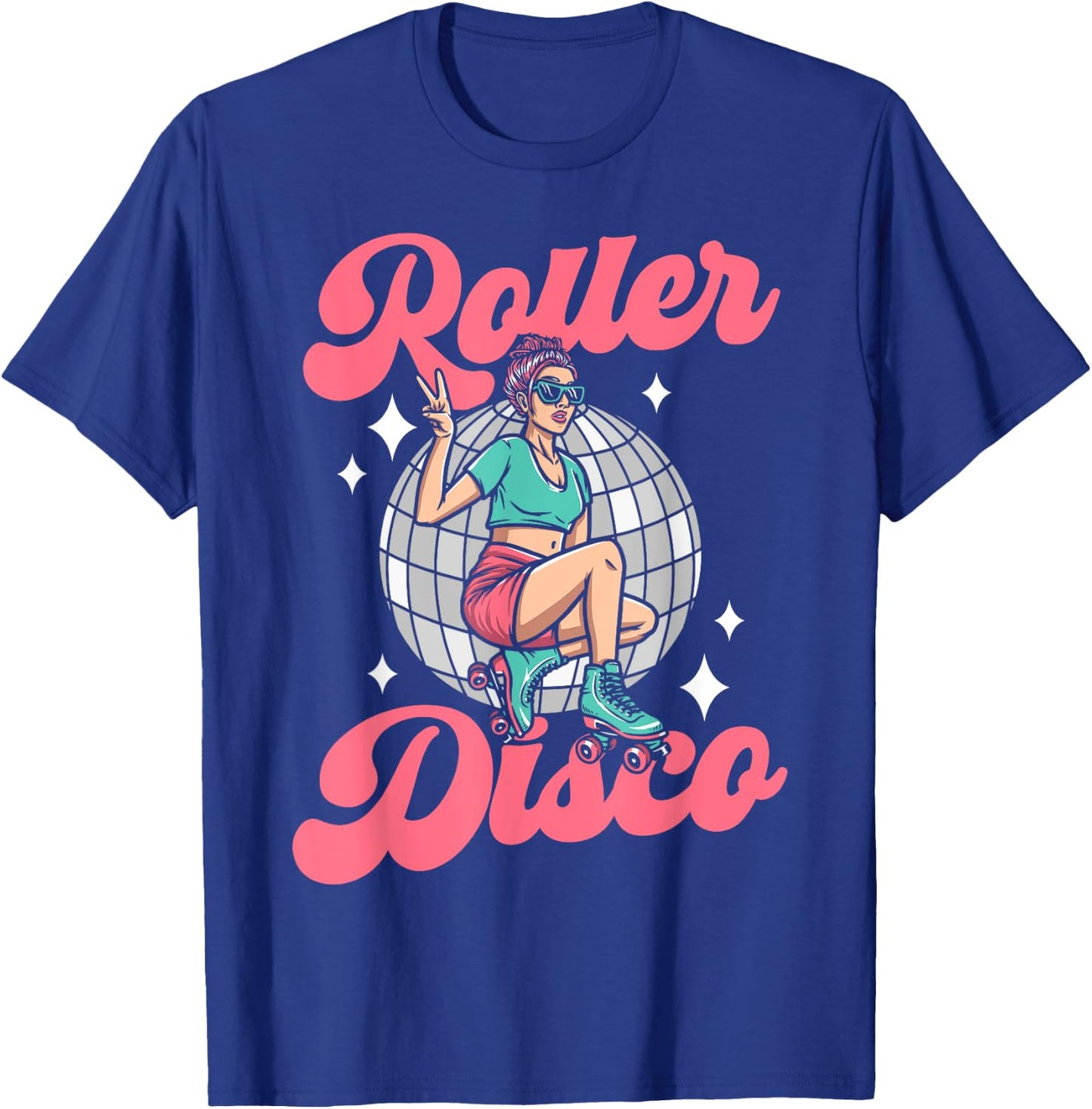 Cool Roller Skating Skate Girl 1970s Retro Roller Disco T-Shirt - T-Shirt | Royal