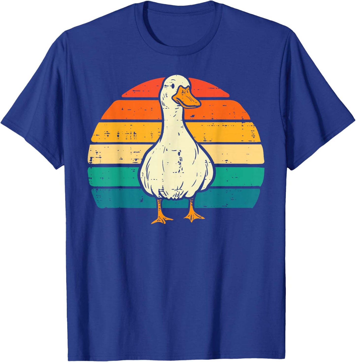 Duck Sunset Retro Goose Farm Animal Farmer Women Men Kids T-Shirt - T-Shirt | Royal