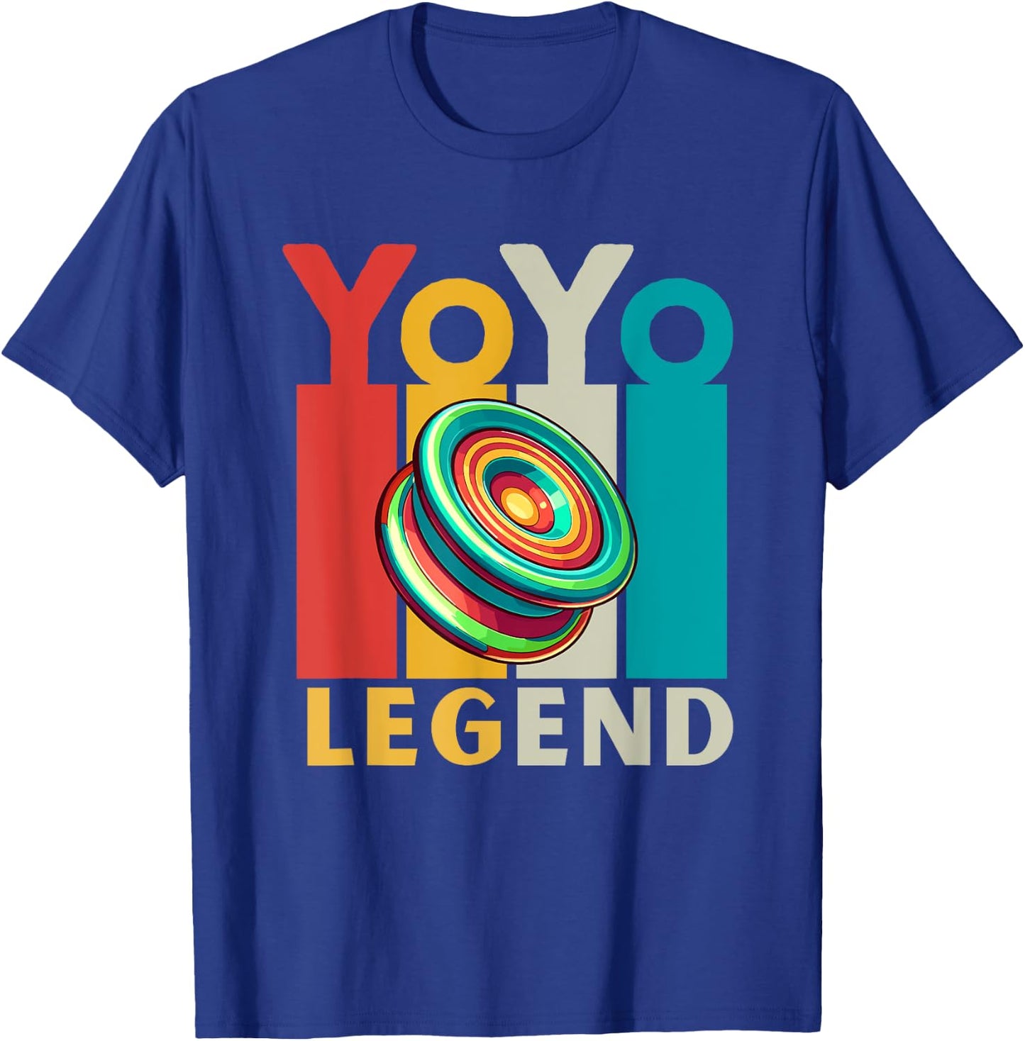 Yo-Yo Player Toy | Vintage Lettering Yoyo Legend T-Shirt - T-Shirt | Royal