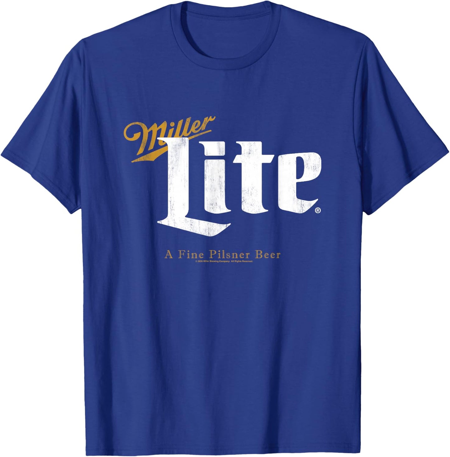 Miller Lite A Fine Pilsner Vintage Gold Beer Label T-Shirt - T-Shirt | Royal