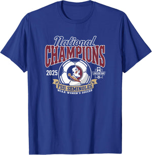 Florida State Seminoles National Champs 2025 Women's Soccer T-Shirt - T-Shirt | Royal