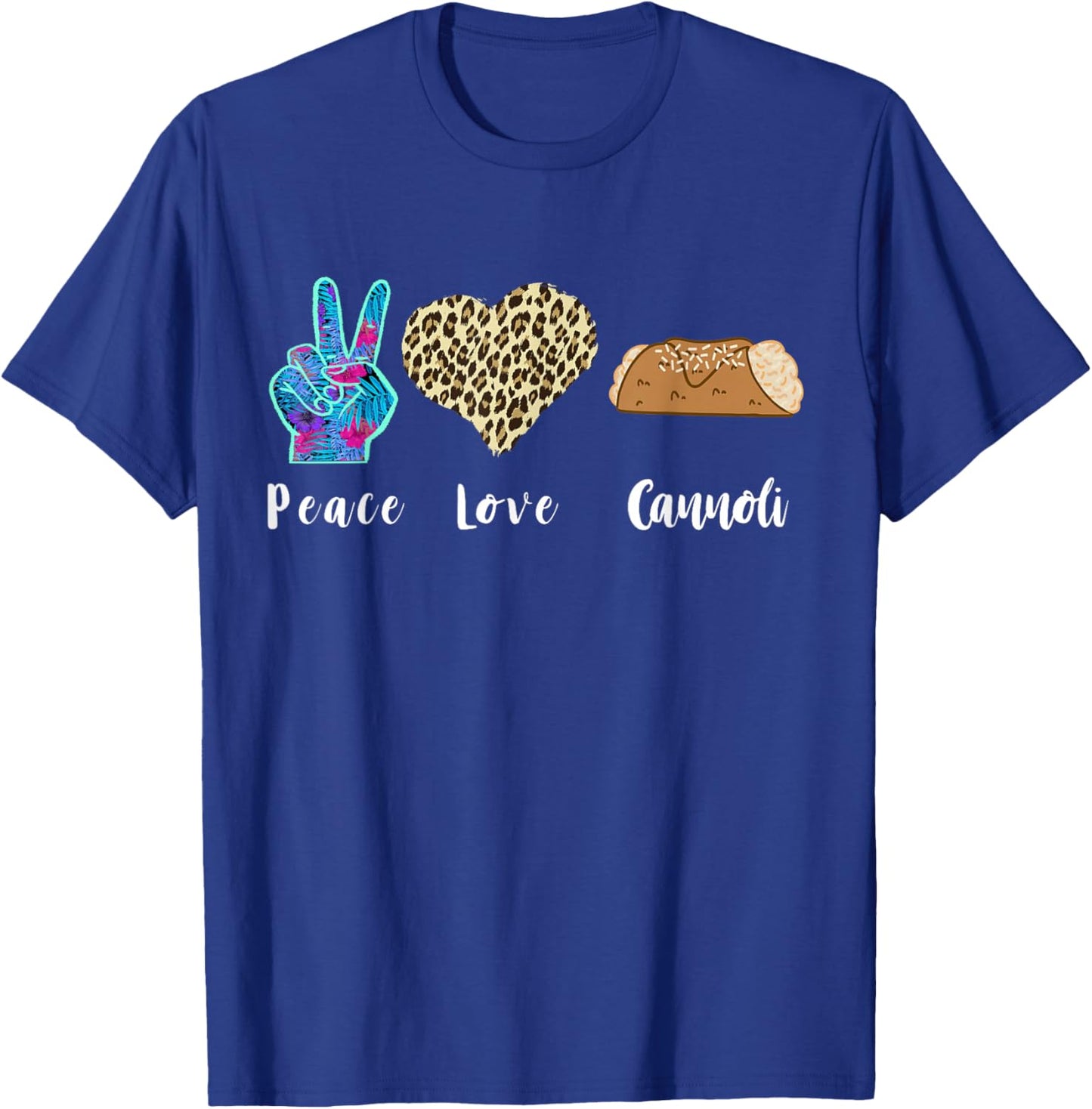 Italy Cannoli Lover Love Peace Italian Food Heart Cannoli T-Shirt - T-Shirt | Royal