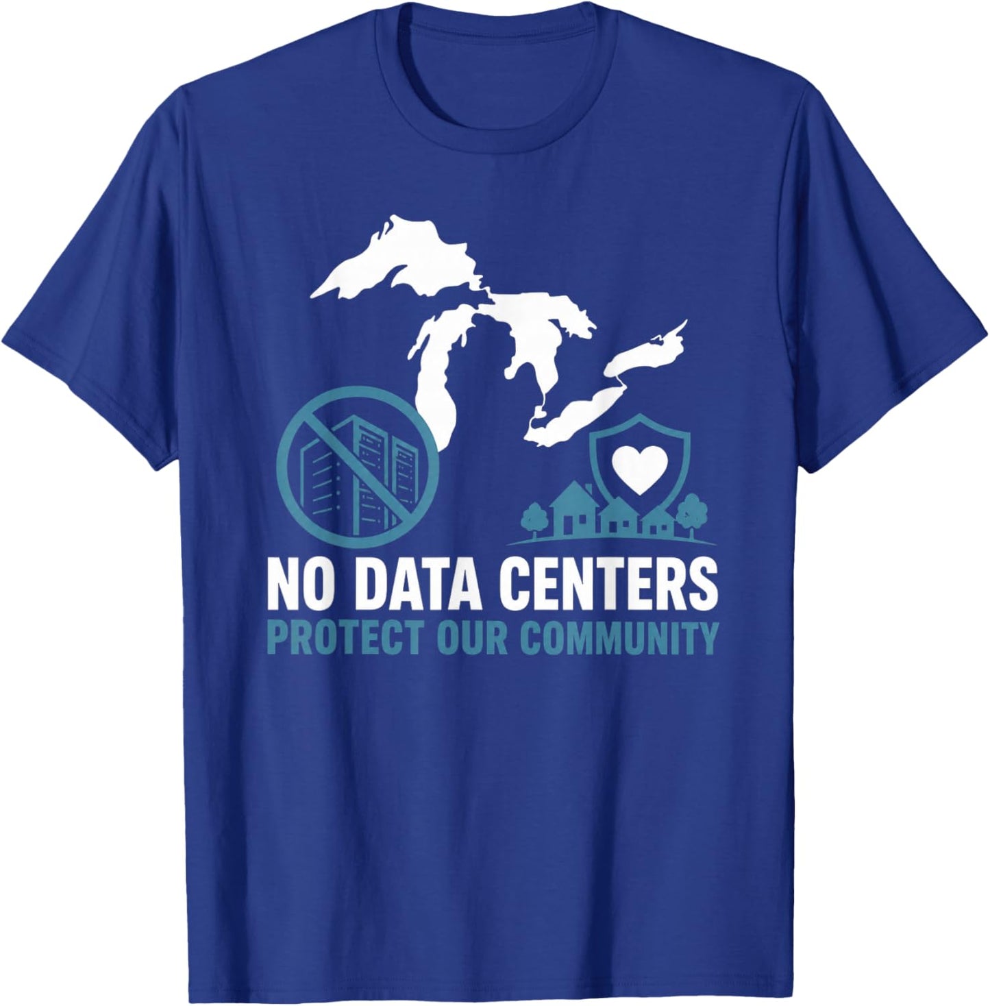 No Data Centers Protect Our Community Retro T-Shirt - T-Shirt | Royal