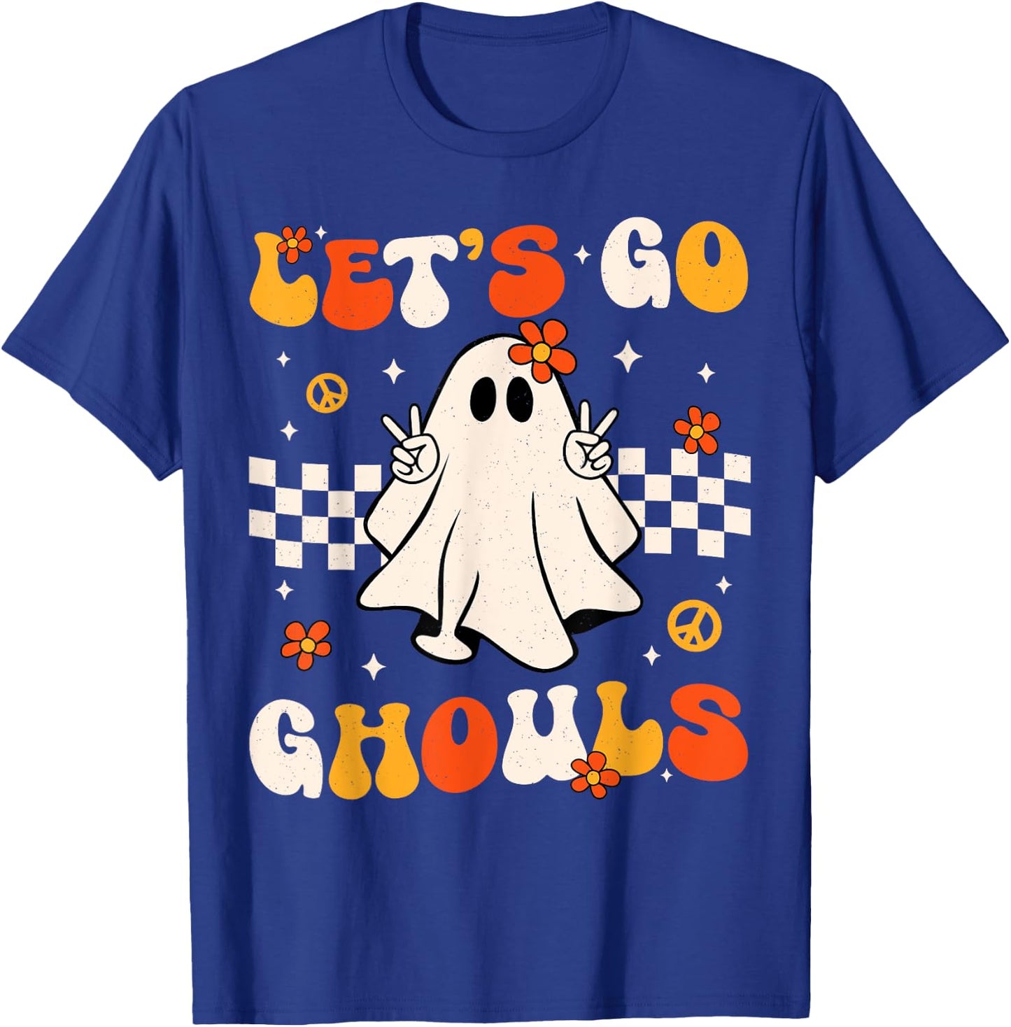 Groovy Lets Go Ghouls Ghost Halloween Costume Women Girl Kid T-Shirt - T-Shirt | Royal