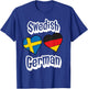 Swedish German Flag Heart Combo Sweden Germany T-Shirt - T-Shirt | Royal