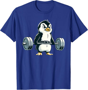 Penguin Powerlifting Weightlifting Gym Workout T-Shirt - T-Shirt | Royal