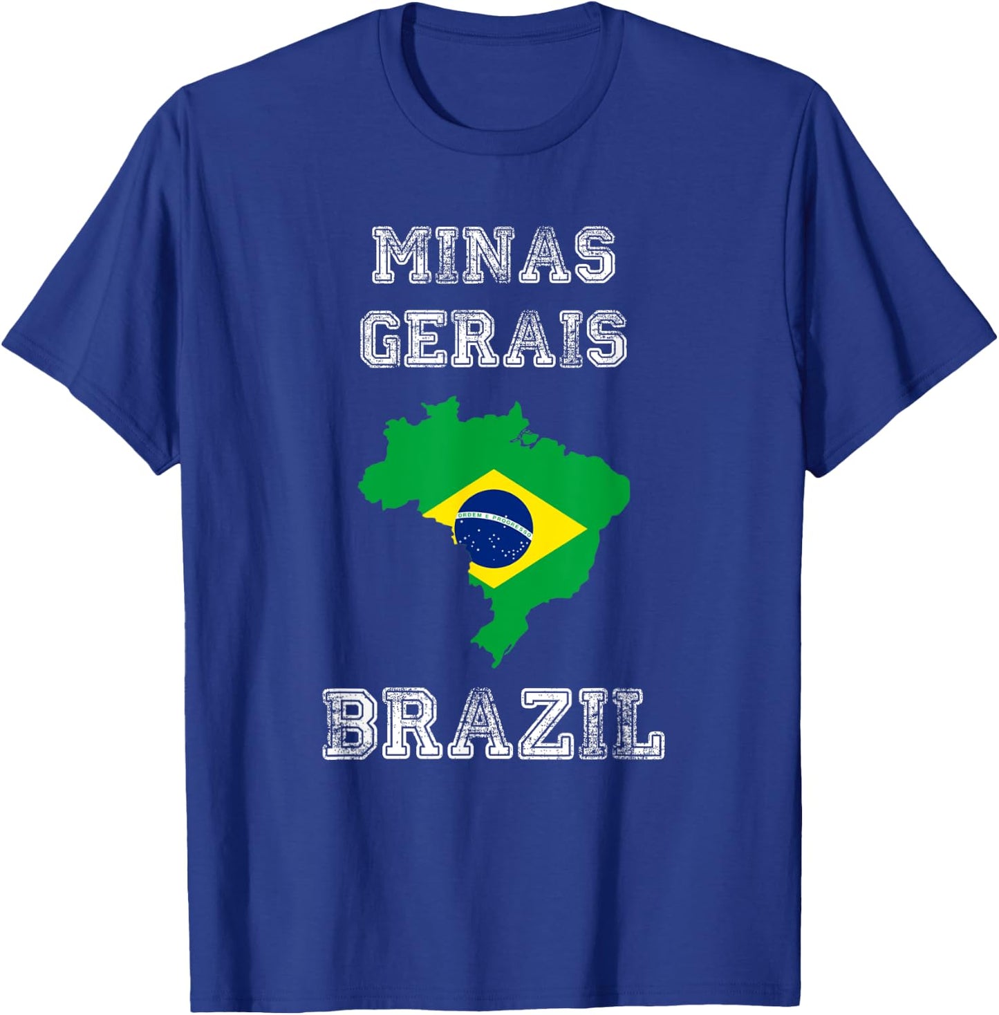 Brazil Distressed Flag Minas Gerais Pride T-Shirt - T-Shirt | Royal