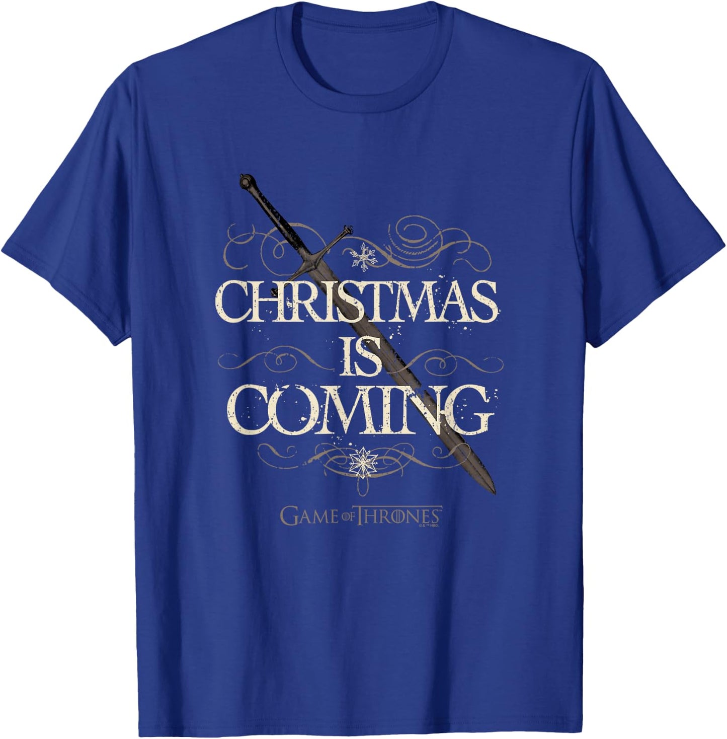 Game Of Thrones Christmas Is Coming Vintage Sword Logo T-Shirt - T-Shirt | Royal
