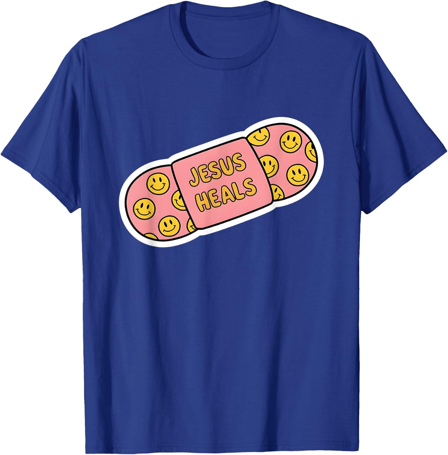 Jesus Heals Plaster - Cute Patch Religious Christian Faith T-Shirt - T-Shirt | Royal