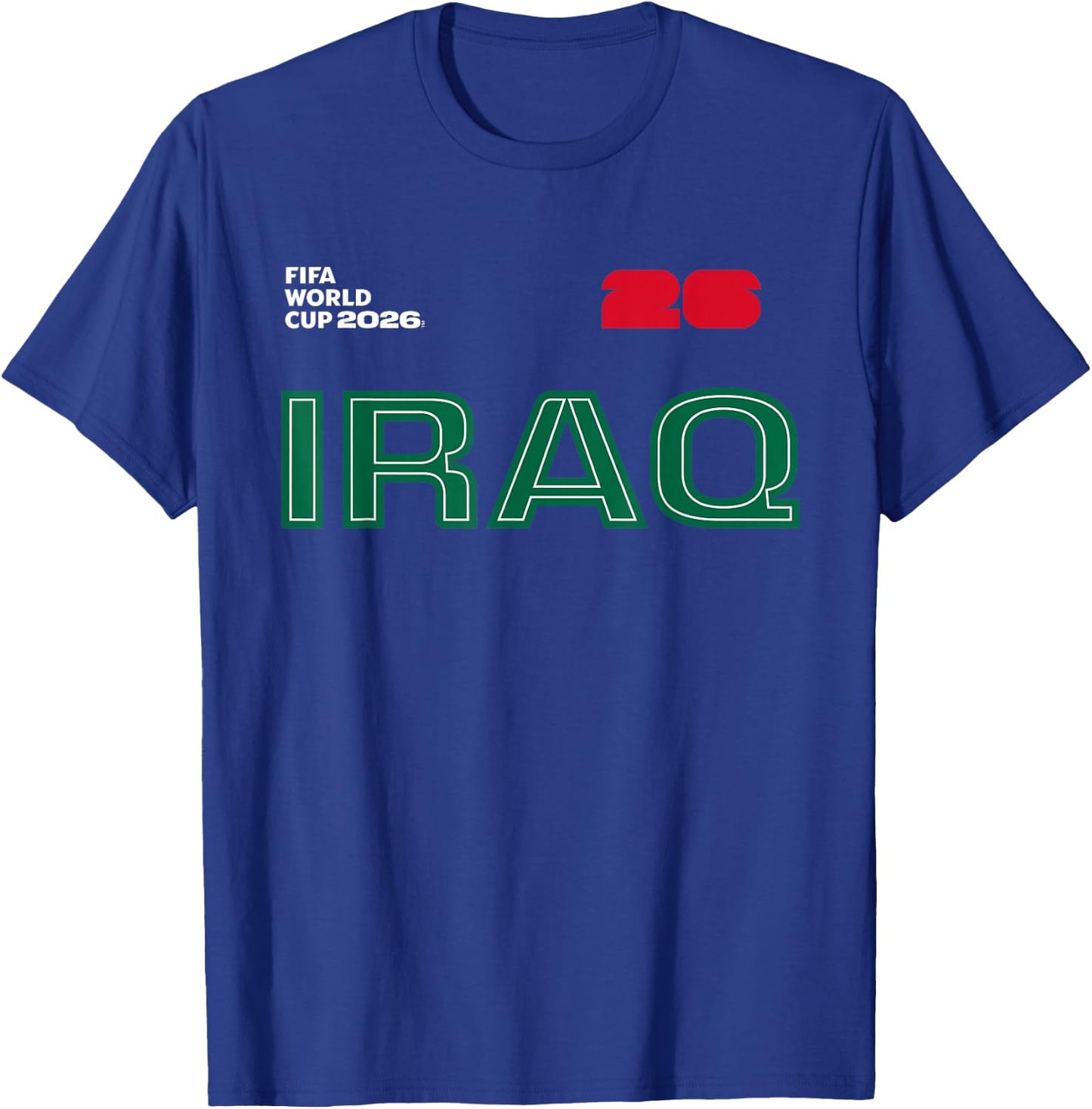 FIFA World CUP26 Iraq Outline Graphic T-Shirt - T-Shirt | Royal