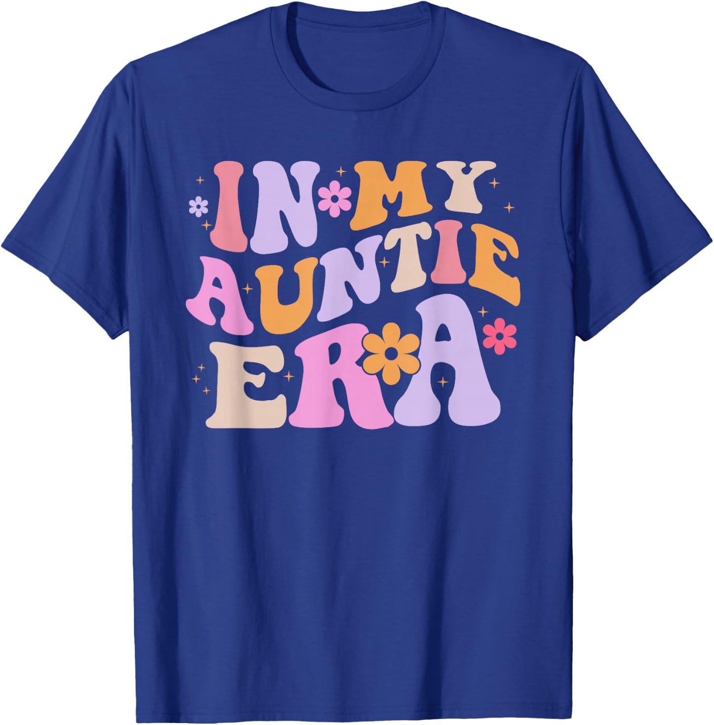 In My Auntie Era Retro Groovy for Cute Aunt Life Mothers Day T-Shirt - T-Shirt | Royal