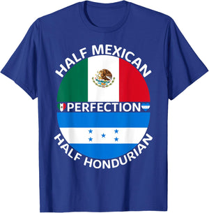Half Mexican Half Honduran Mexico Honduras Flag Roots Men T-Shirt - T-Shirt | Royal