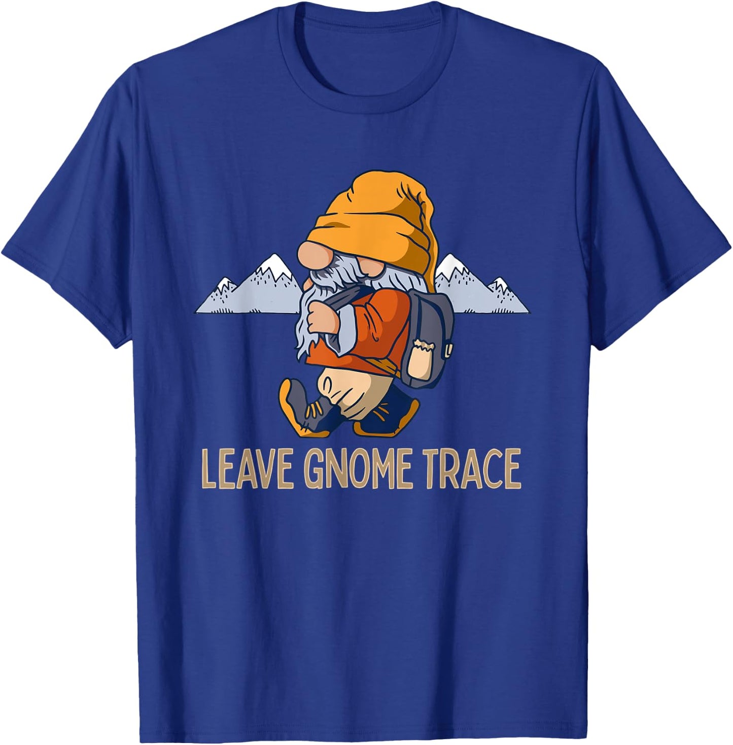 Cute Hiking Gnomes Mountain Lovers Camping Funny Gnome Pun T-Shirt - T-Shirt | Royal