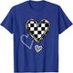 Race Car Checker Flag Racing Heart Auto Racer T-Shirt - T-Shirt | Royal