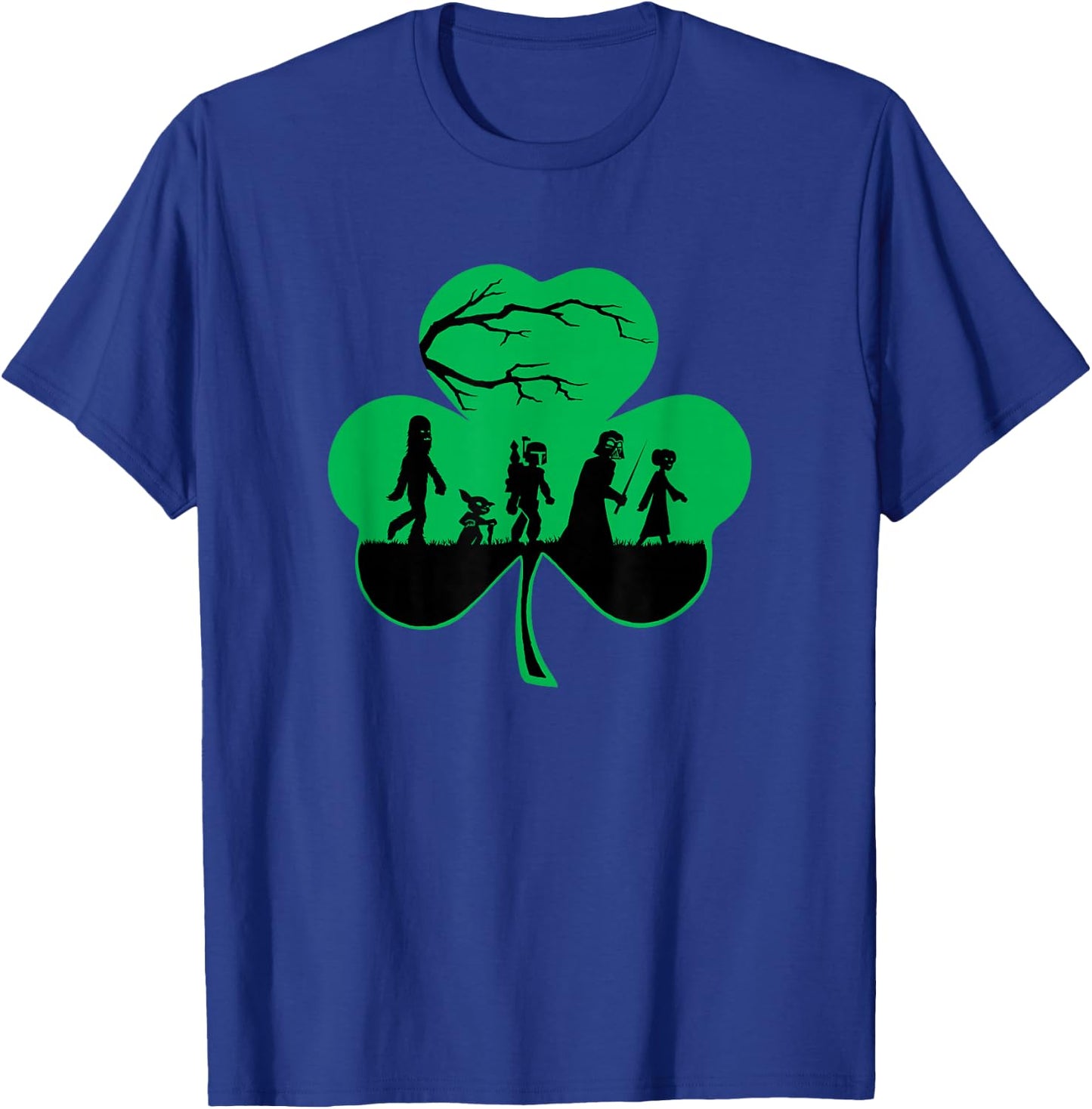 Star Wars Characters Silhouettes Shamrock St. Patrick's Day T-Shirt - T-Shirt | Royal