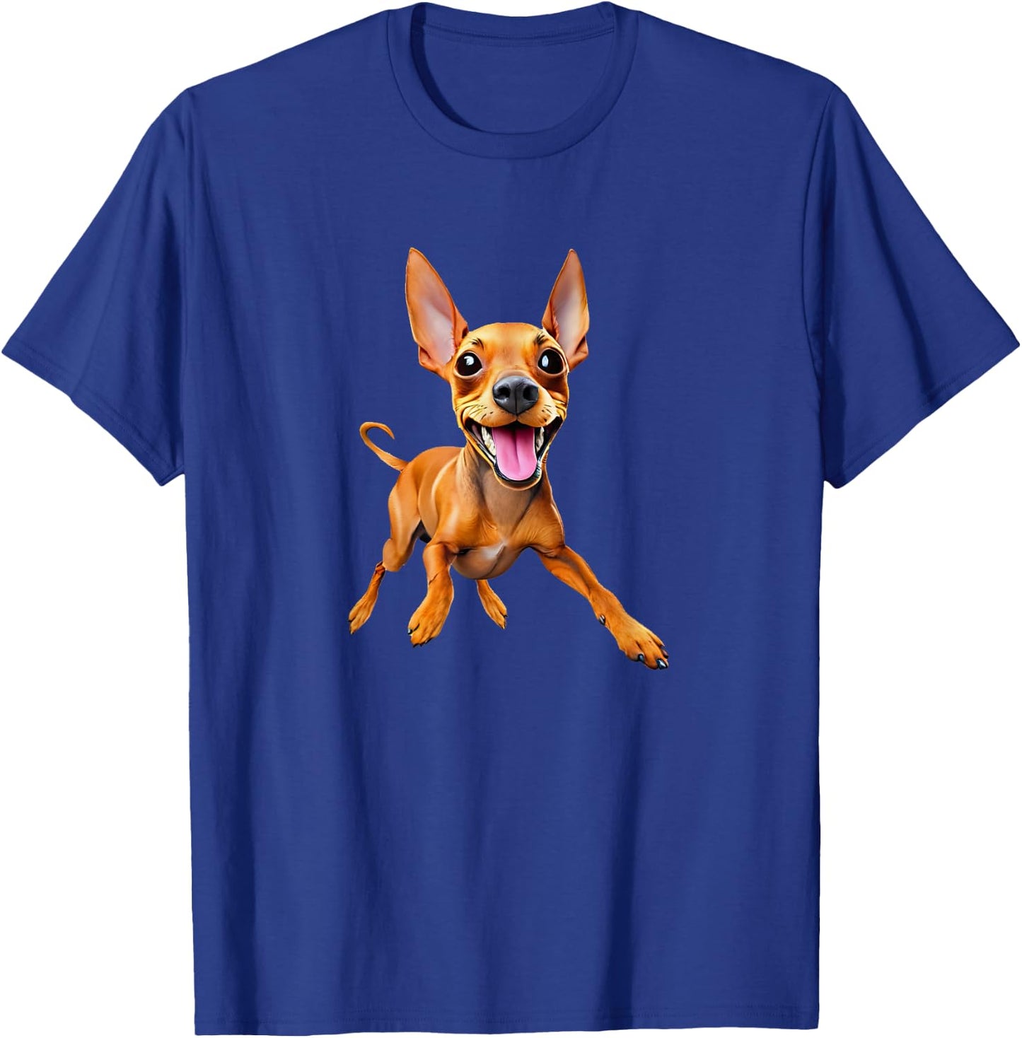 Minpin miniature pinscher min pin puppy dog dad mom kids pet T-Shirt - T-Shirt | Royal