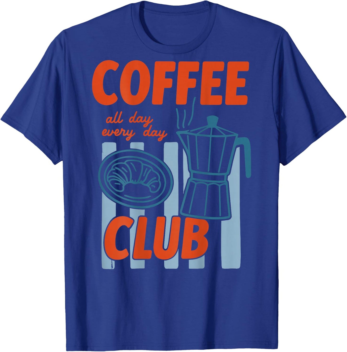 Coffee Moka Pot Hand Drawn Retro Food Lover T-Shirt - T-Shirt | Royal