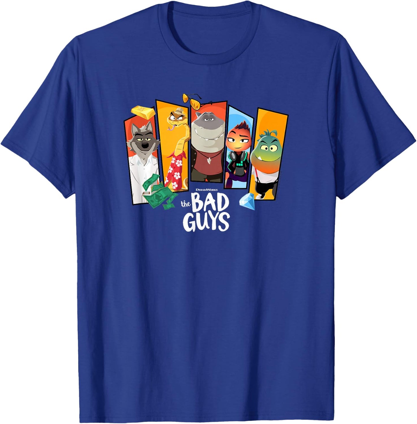 The Bad Guys Character Group Panels T-Shirt - T-Shirt | Royal