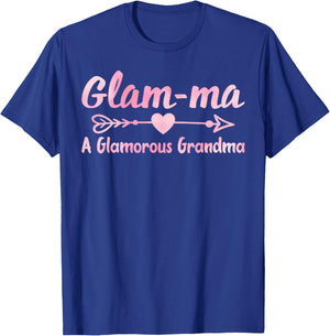 Glam-ma: Grandma Design For Glamorous Granny T-Shirt - T-Shirt | Royal