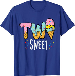 2nd Birthday Ice Cream Two Sweet Girls Boys Kids Toddler T-Shirt - T-Shirt | Royal