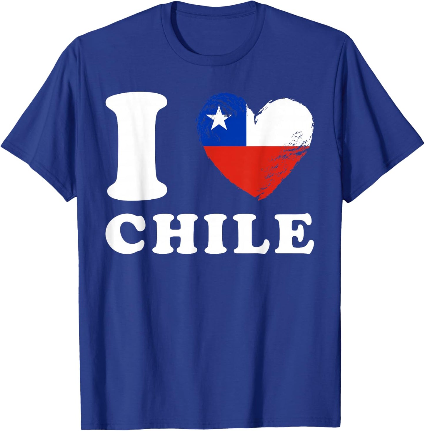 I Love Chile - Heart Flag Chile T-Shirt - T-Shirt | Royal