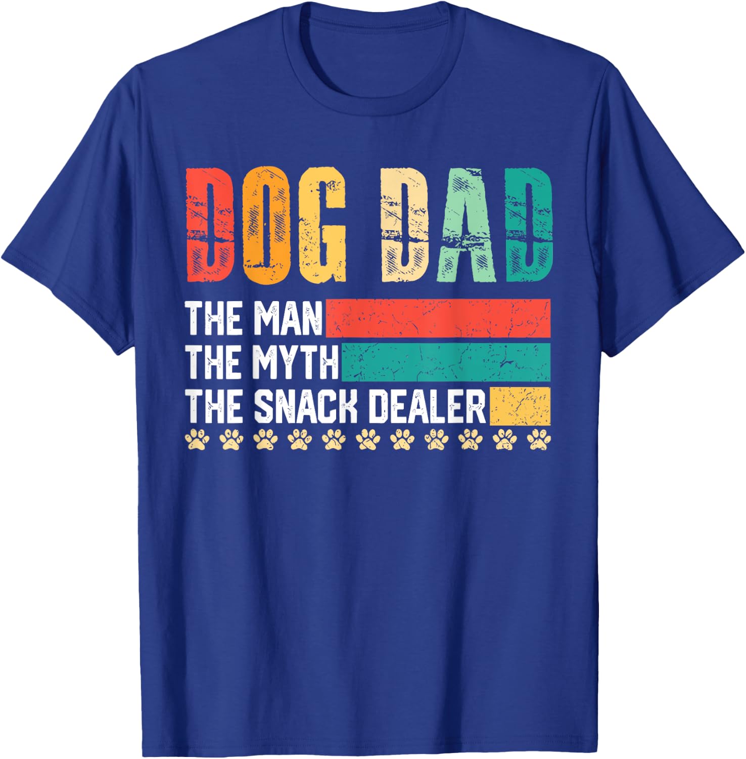 Vintage Dog Dad The Man The Myth Snack Dealer Father Day T-Shirt - T-Shirt | Royal