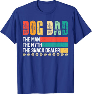 Vintage Dog Dad The Man The Myth Snack Dealer Father Day T-Shirt - T-Shirt | Royal