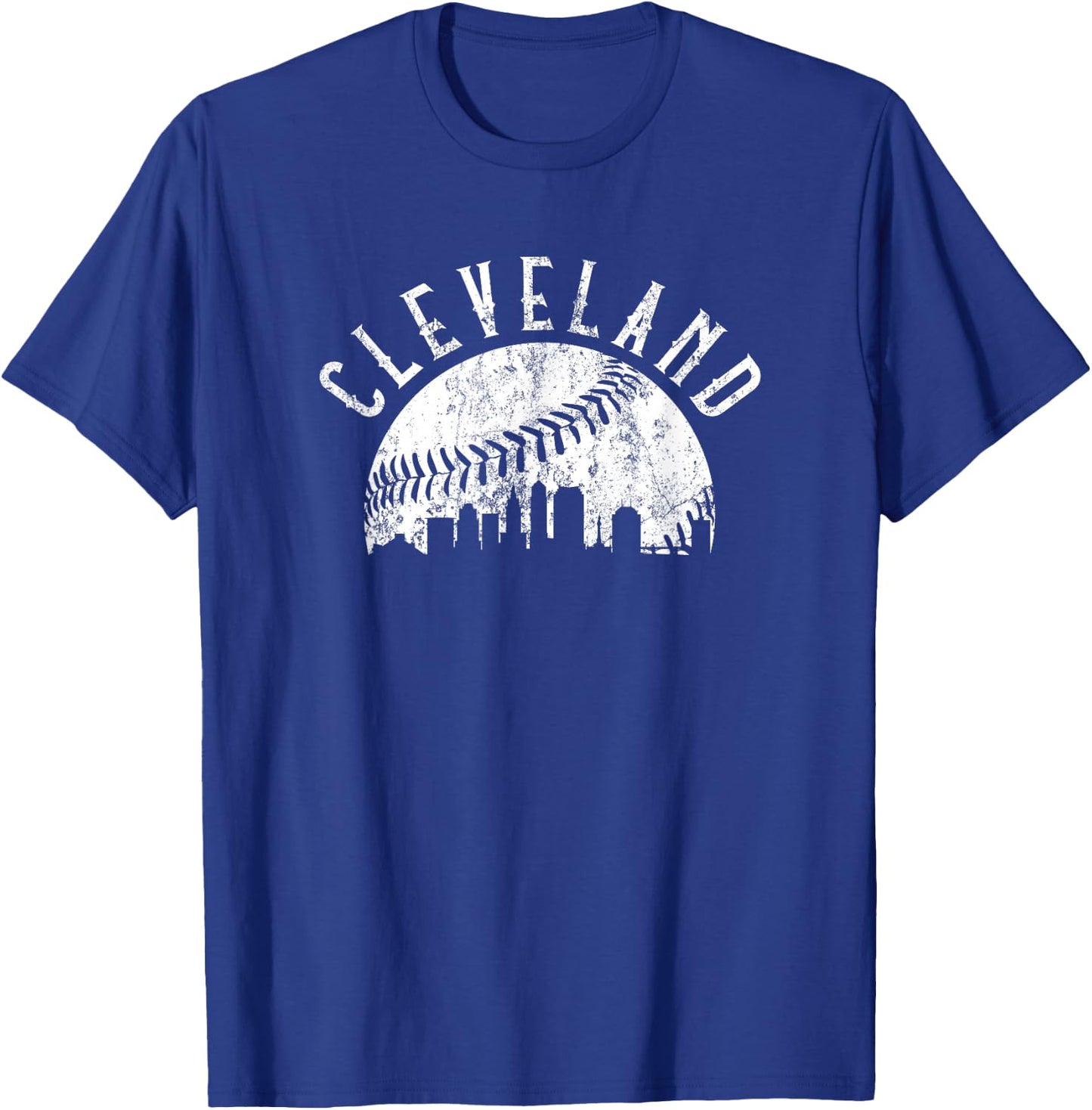 Vintage Cleveland Ohio Skyline Apparel T-Shirt - T-Shirt | Royal