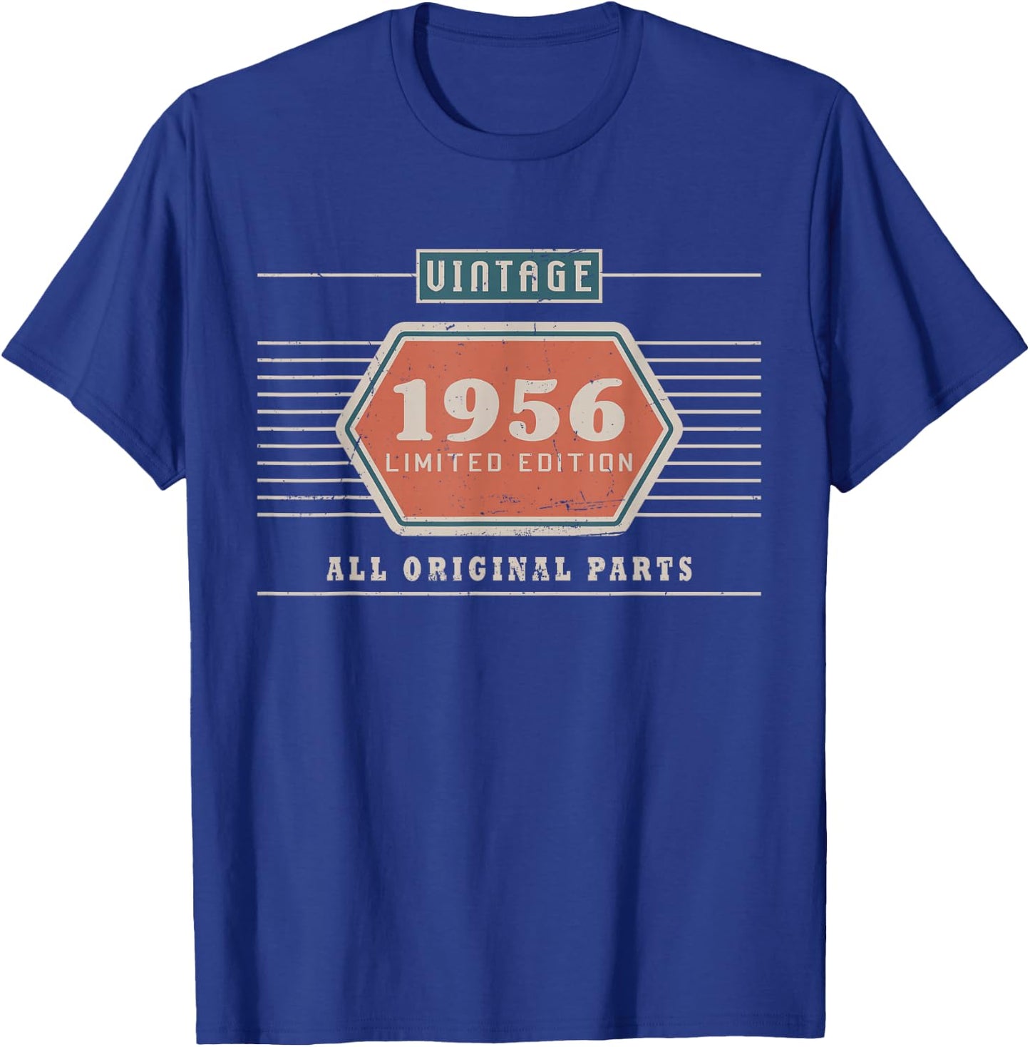 Vintage 1956, Retro 70th Birthday, 70 Years Old Birthday T-Shirt - T-Shirt | Royal