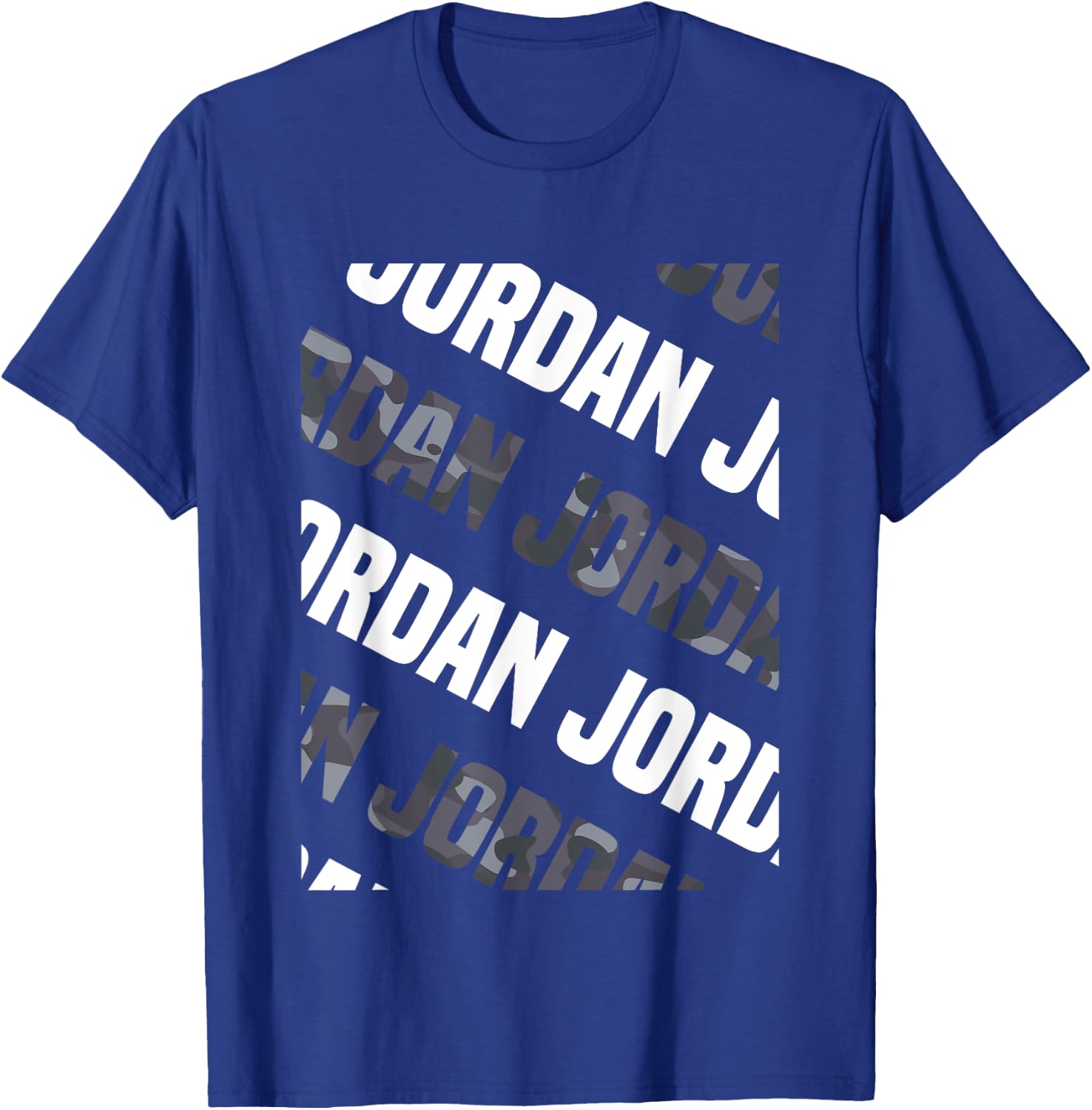 Diagonal Jordan Pattern Design Gift Grey Camouflage Print T-Shirt - T-Shirt | Royal