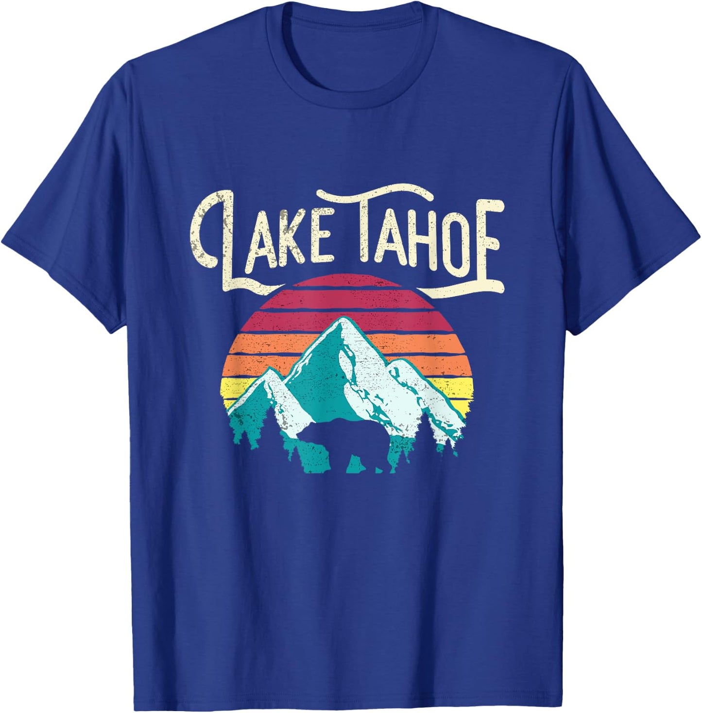 Vintage Lake Tahoe Mountain Retro T-Shirt - T-Shirt | Royal
