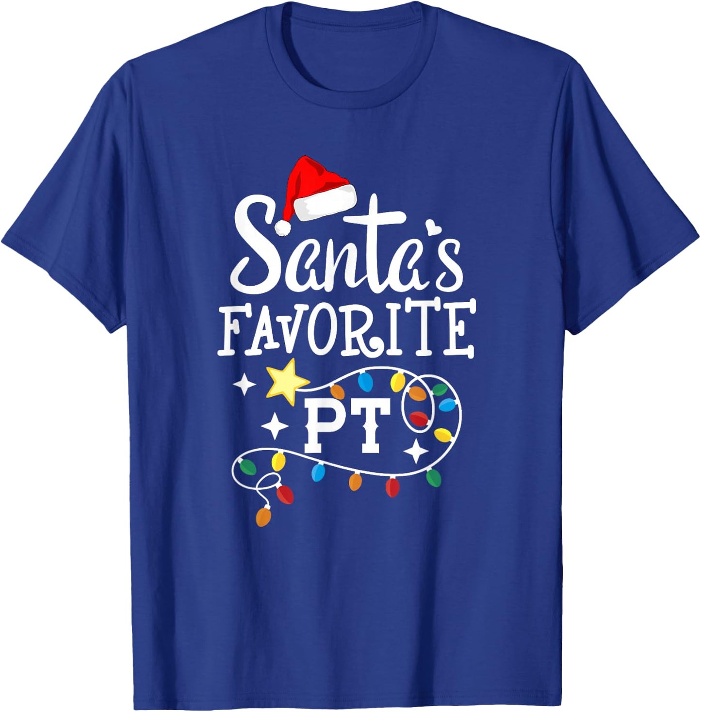 Christmas Physical Therapist Therapy Santa's Favorite PT T-Shirt - T-Shirt | Royal