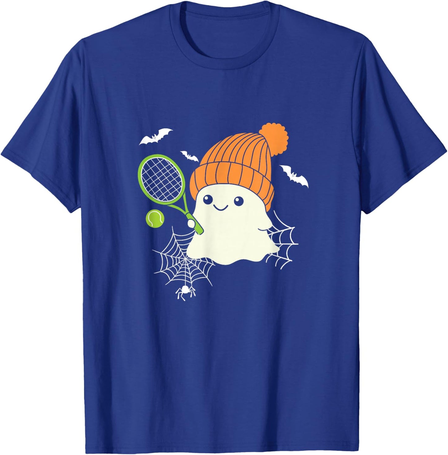 Boo Ghost Playing Tennis Funny Halloween Tennis Costume T-Shirt - T-Shirt | Royal
