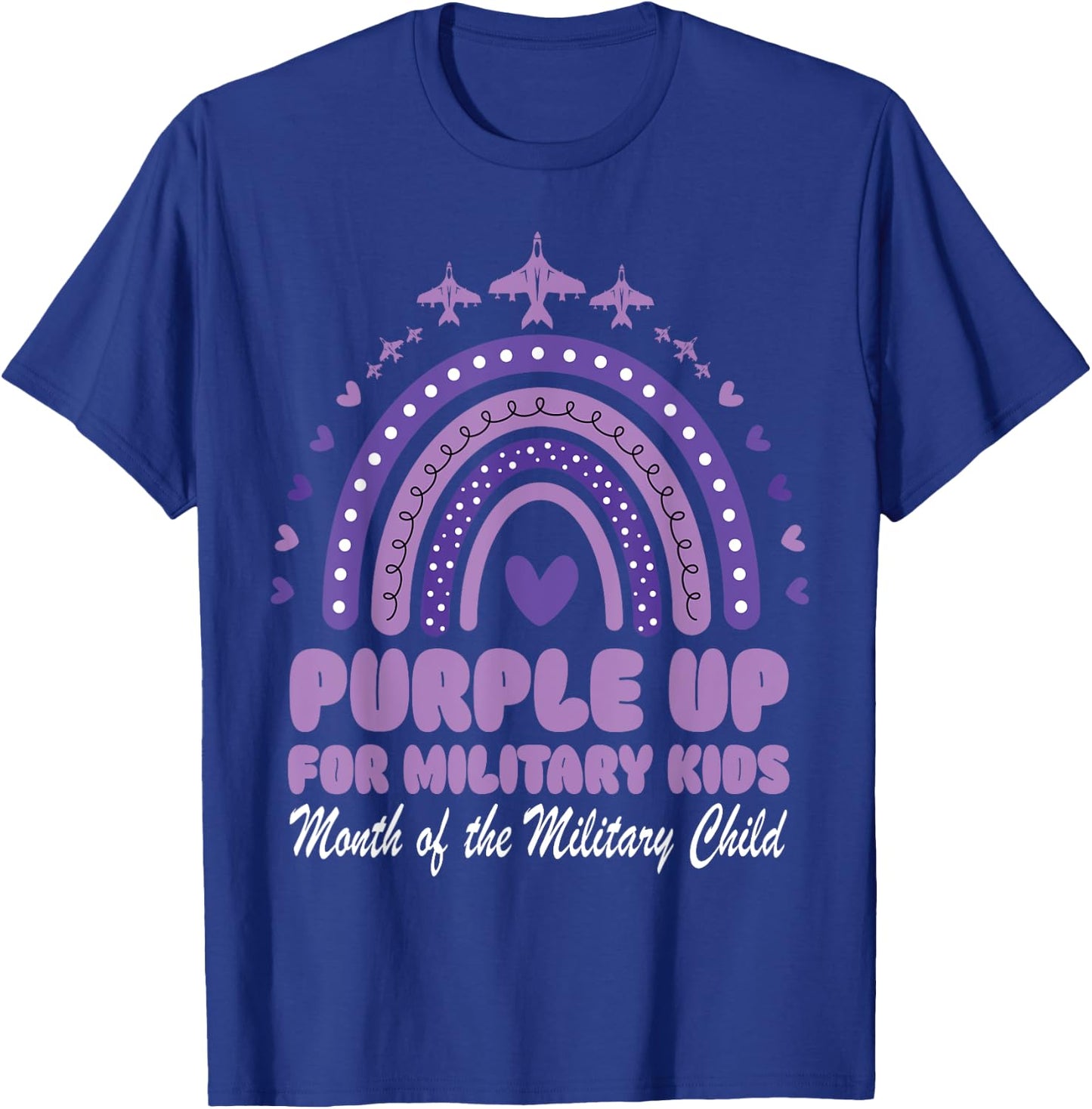 Purple Up for Military Kids, Rainbow Month of Military Child T-Shirt - T-Shirt | Royal