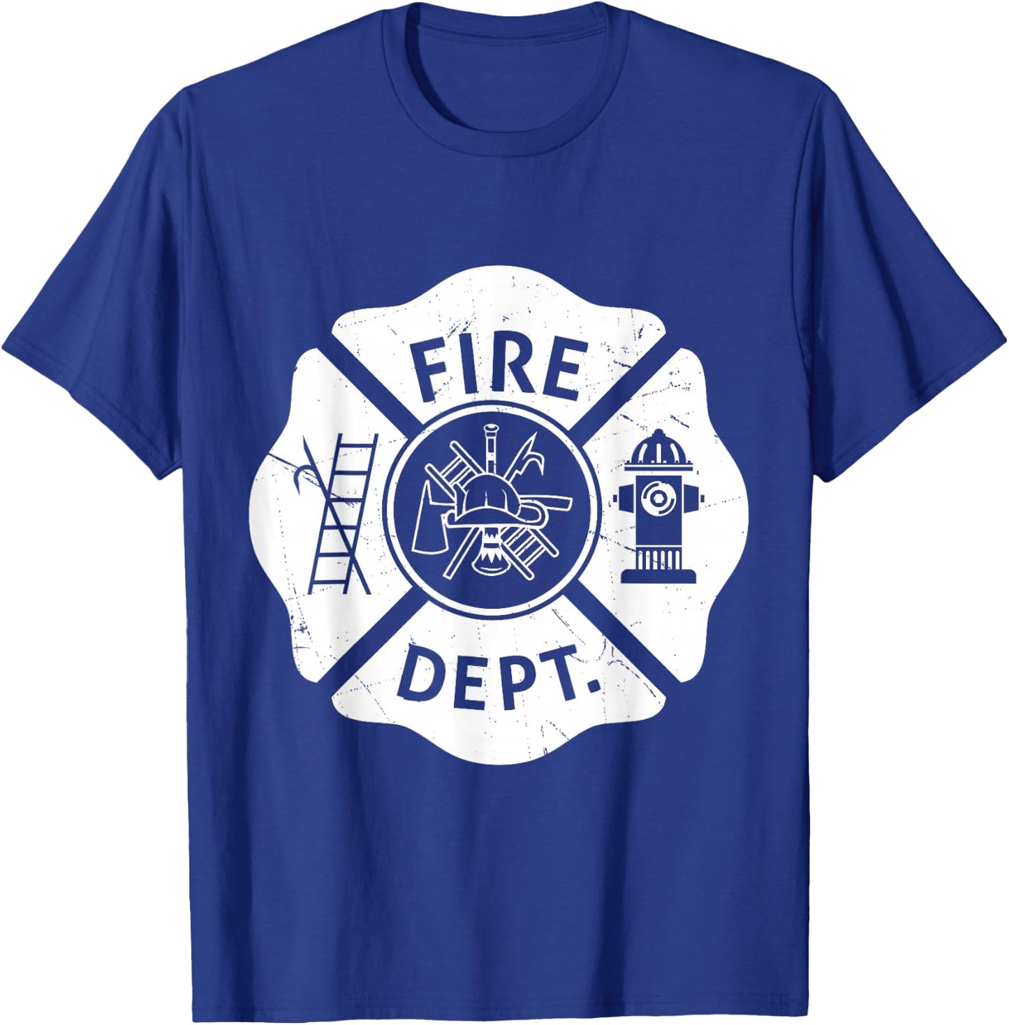 Fire Department Logo Uniform Fireman Symbol Firefighter Gear T-Shirt - T-Shirt | Royal